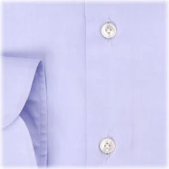 Viola Milano - Solid Color Shirt - Viola Blue - Handmade in Italy - Luxury Exclusive Collection - Avvenice