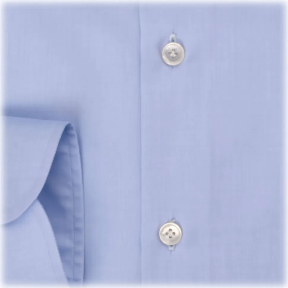 Viola Milano - Solid Color Shirt - Light Blue - Handmade in Italy - Luxury Exclusive Collection - Avvenice