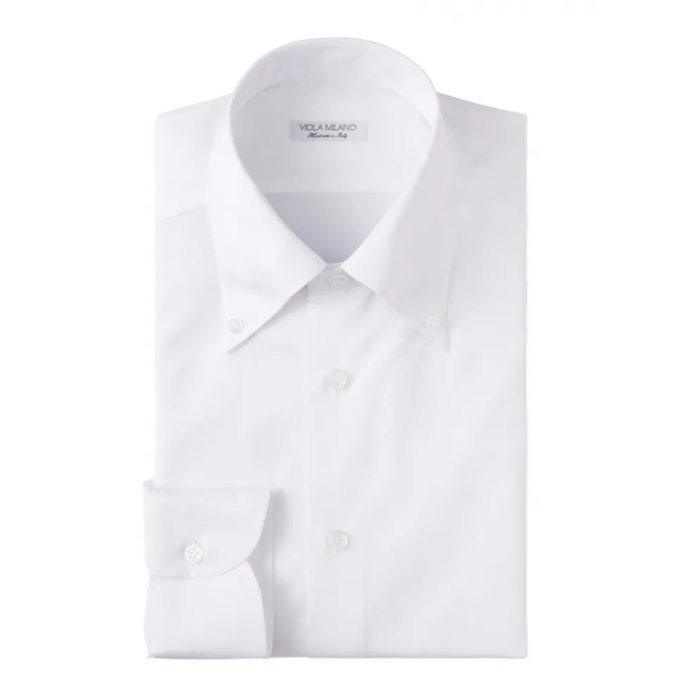 Viola Milano - Solid Color Shirt - White - Handmade in Italy - Luxury Exclusive Collection - Avvenice