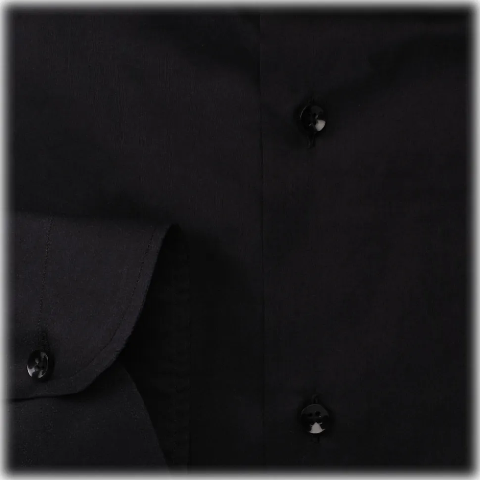 Viola Milano - Solid Color Shirt - Midnight - Handmade in Italy - Luxury Exclusive Collection - Avvenice