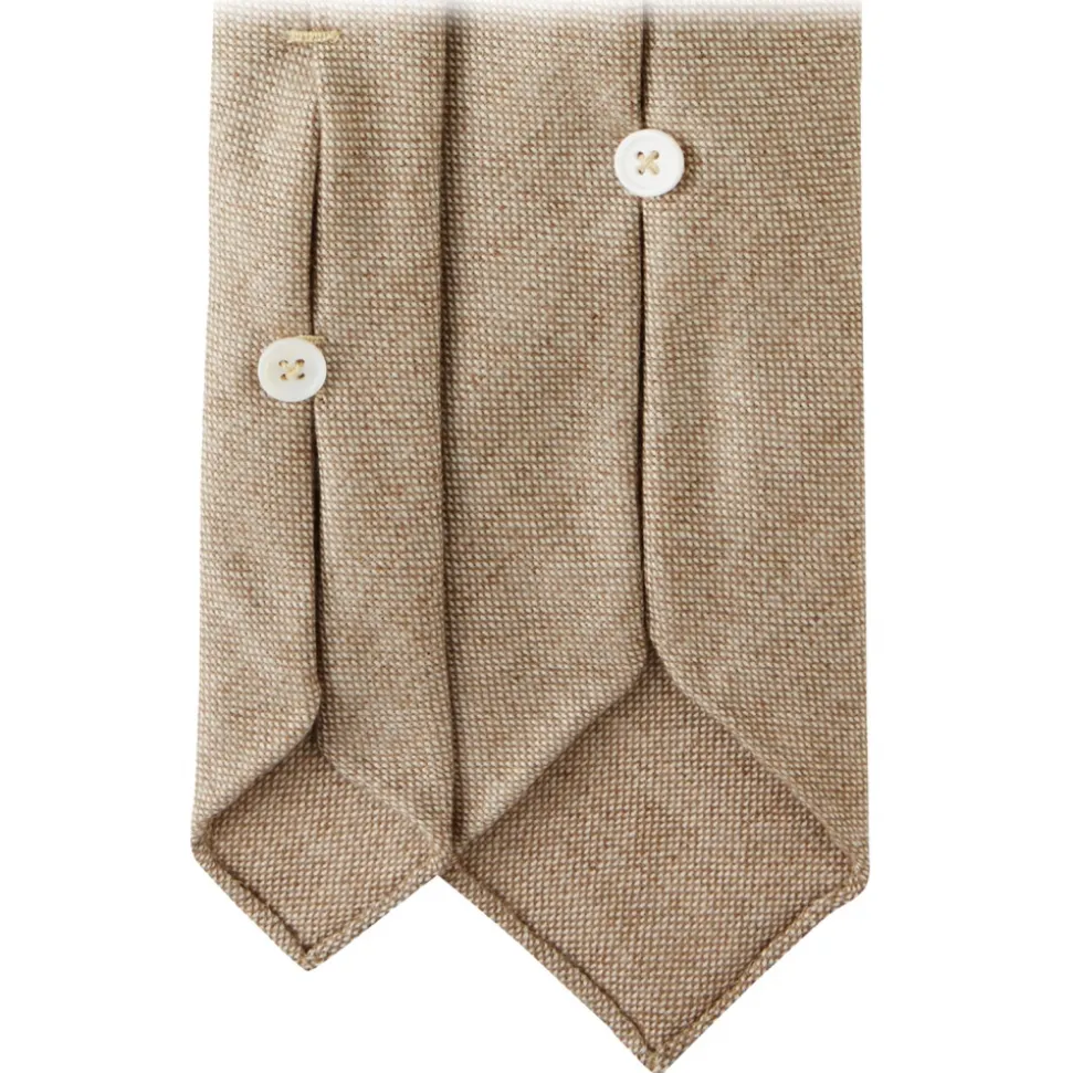 Viola Milano - Solid 7-fold Handrolled 100% Cashmere Tie - Sand - Handmade in Italy - Luxury Exclusive Collection - Avvenice