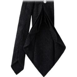 Viola Milano - Solid 7-fold Handrolled 100% Cashmere Tie - Charcoal - Handmade in Italy - Luxury Exclusive Collection - Avvenice