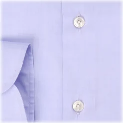 Viola Milano - Solid Handmade Cutaway-Collar Shirt - Purple Blue - Handmade in Italy - Luxury Exclusive Collection - Avvenice