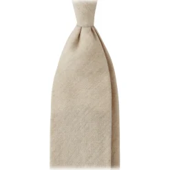 Viola Milano - Solid Handrolled 100% Cashmere Tie - Sand - Handmade in Italy - Luxury Exclusive Collection - Avvenice