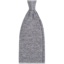 Viola Milano - Solid Knitted 100% Cashmere Tie - Light Grey - Handmade in Italy - Luxury Exclusive Collection - Avvenice