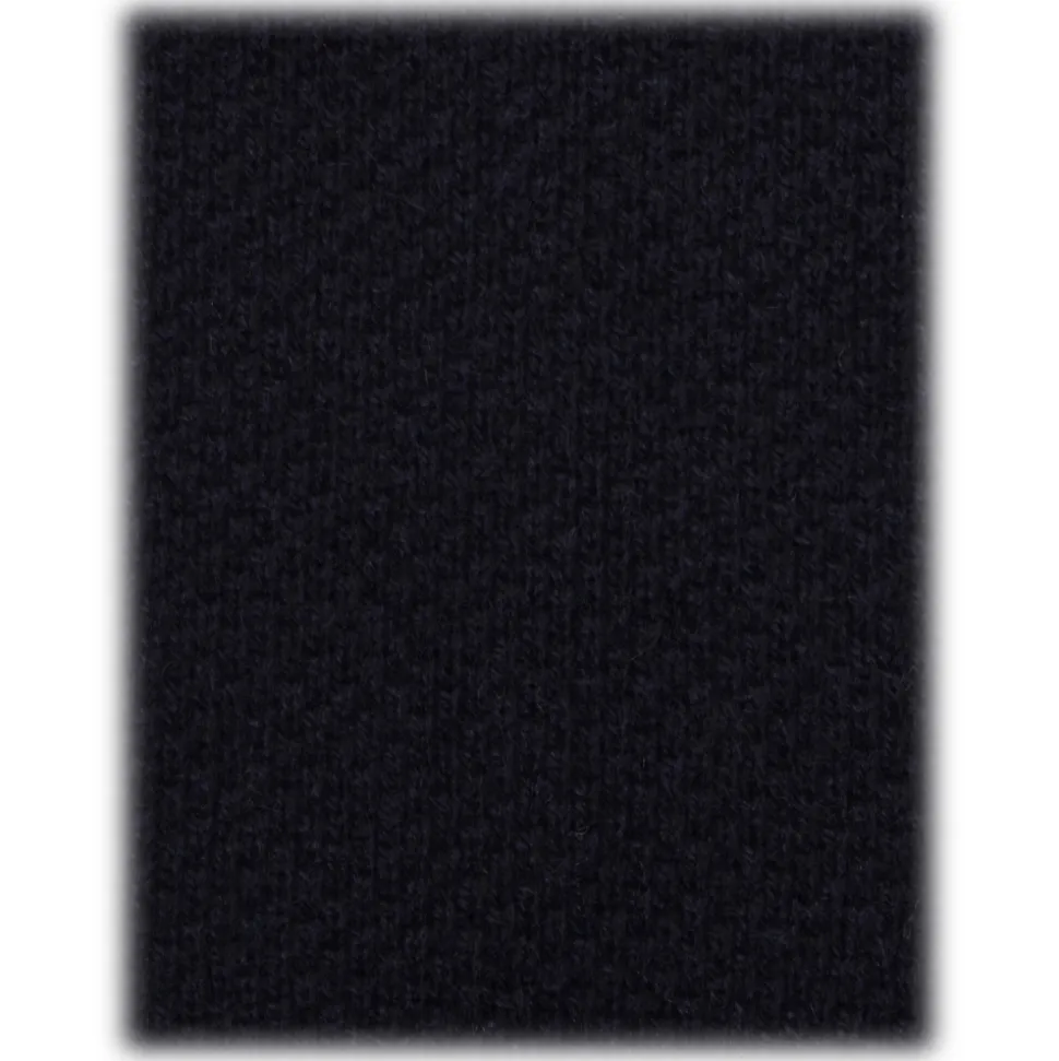 Viola Milano - Solid Knitted 100% Cashmere Tie - Navy - Handmade in Italy - Luxury Exclusive Collection - Avvenice