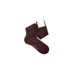 Viola Milano - Solid Over-the-Calf Wool Socks - Bordeaux Mix - Handmade in Italy - Luxury Exclusive Collection - Avvenice