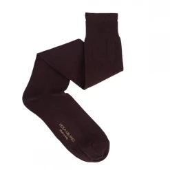 Viola Milano - Solid Over-the-Calf Cotton and Silk Socks - Dark Brown - Handmade in Italy - Luxury Exclusive Collection - Avvenice