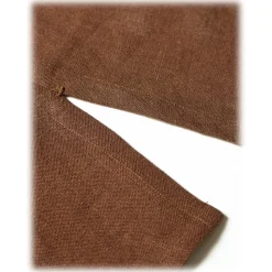 Viola Milano - Solid Safari 100% Linen Overshirt - Brown - Handmade in Italy - Luxury Exclusive Collection - Avvenice