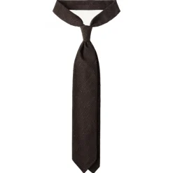 Viola Milano - Solid Woven Grenadine/Shantung Tie - Brown - Handmade in Italy - Luxury Exclusive Collection - Avvenice
