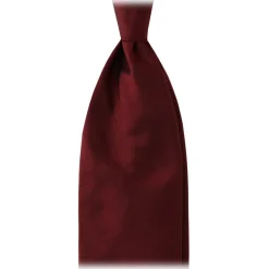 Viola Milano - Solid Woven Selftipped Silk Tie - Burgundy - Handmade in Italy - Luxury Exclusive Collection - Avvenice