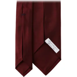 Viola Milano - Solid Woven Selftipped Silk Tie - Burgundy - Handmade in Italy - Luxury Exclusive Collection - Avvenice