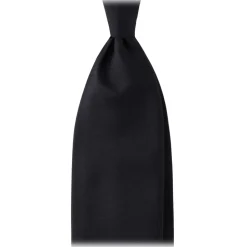 Viola Milano - Solid Woven Handrolled Silk Tie - Navy - Handmade in Italy - Luxury Exclusive Collection - Avvenice