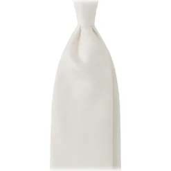 Viola Milano - Solid Woven Selftipped Silk Tie - Ivory - Handmade in Italy - Luxury Exclusive Collection - Avvenice