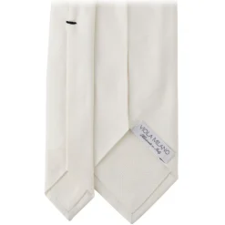 Viola Milano - Solid Woven Selftipped Silk Tie - Ivory - Handmade in Italy - Luxury Exclusive Collection - Avvenice