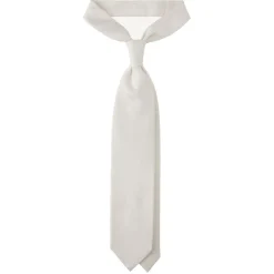 Viola Milano - Solid Woven Selftipped Silk Tie - Ivory - Handmade in Italy - Luxury Exclusive Collection - Avvenice