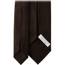 Viola Milano - Solid Woven Selftipped Silk Tie - Brown - Handmade in Italy - Luxury Exclusive Collection - Avvenice