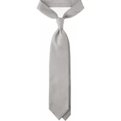 Viola Milano - Solid Woven Selftipped Silk Tie - Silver II - Handmade in Italy - Luxury Exclusive Collection - Avvenice