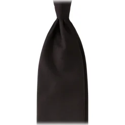 Viola Milano - Solid Woven Selftipped Silk Tie - Black - Handmade in Italy - Luxury Exclusive Collection - Avvenice
