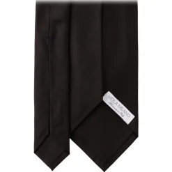 Viola Milano - Solid Woven Selftipped Silk Tie - Black - Handmade in Italy - Luxury Exclusive Collection - Avvenice