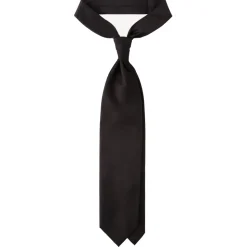Viola Milano - Solid Woven Selftipped Silk Tie - Black - Handmade in Italy - Luxury Exclusive Collection - Avvenice
