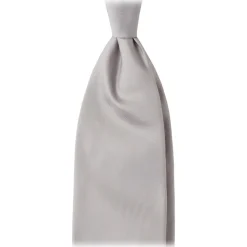 Viola Milano - Solid Woven Selftipped Silk Tie - Silver - Handmade in Italy - Luxury Exclusive Collection - Avvenice