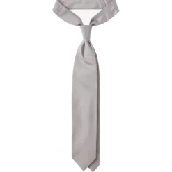 Viola Milano - Solid Woven Selftipped Silk Tie - Silver - Handmade in Italy - Luxury Exclusive Collection - Avvenice