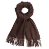 Viola Milano - Solid Zibellino Cashmere Scarf - Brown - Handmade in Italy - Luxury Exclusive Collection - Avvenice