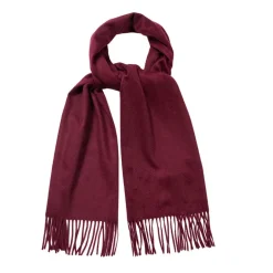 Viola Milano - Solid Zibellino Cashmere Scarf - Burgundy - Handmade in Italy - Luxury Exclusive Collection - Avvenice