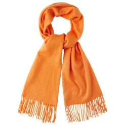 Viola Milano - Solid Zibellino Cashmere Scarf - Orange - Handmade in Italy - Luxury Exclusive Collection - Avvenice
