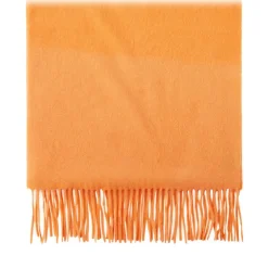 Viola Milano - Solid Zibellino Cashmere Scarf - Orange - Handmade in Italy - Luxury Exclusive Collection - Avvenice