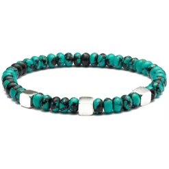 Viola Milano - Square Silver Gemstone Bracelet - Turquoise Turtle - Handmade in Italy - Luxury Exclusive Collection - Avvenice