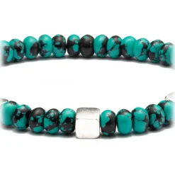 Viola Milano - Square Silver Gemstone Bracelet - Turquoise Turtle - Handmade in Italy - Luxury Exclusive Collection - Avvenice