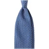 Viola Milano - Star Pattern Selftipped Silk Tie - Navy - Handmade in Italy - Luxury Exclusive Collection - Avvenice
