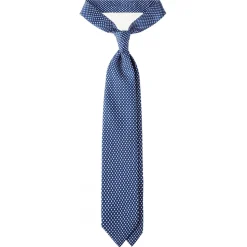 Viola Milano - Star Pattern Selftipped Silk Tie - Navy - Handmade in Italy - Luxury Exclusive Collection - Avvenice