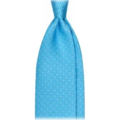 Viola Milano - Star Pattern Selftipped Silk Tie - Sea - Handmade in Italy - Luxury Exclusive Collection - Avvenice