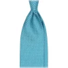 Viola Milano - Star Pattern Selftipped Italian Silk Tie - Turquoise - Handmade in Italy - Luxury Exclusive Collection - Avvenice