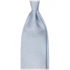 Viola Milano - Star Pattern Selftipped Italian Silk Tie - Light Blue - Handmade in Italy - Luxury Exclusive Collection - Avvenice