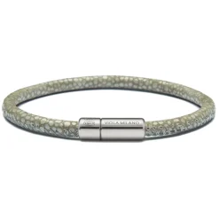 Viola Milano - Stingray Genuine Italian Leather Bracelet - Steel Green - Handmade in Italy - Luxury Exclusive Collection - Avvenice