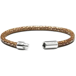 Viola Milano - Stingray Genuine Italian Leather Bracelet - Coffee - Handmade in Italy - Luxury Exclusive Collection - Avvenice