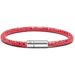 Viola Milano - Stingray Genuine Italian Leather Bracelet - Red - Handmade in Italy - Luxury Exclusive Collection - Avvenice