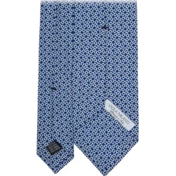 Viola Milano - Stirrups Pattern Selftipped Silk Tie - Navy - Handmade in Italy - Luxury Exclusive Collection - Avvenice