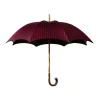 Viola Milano - Stripe Chestnut Umbrella - Navy and Red - Handmade in Italy - Luxury Exclusive Collection - Avvenice
