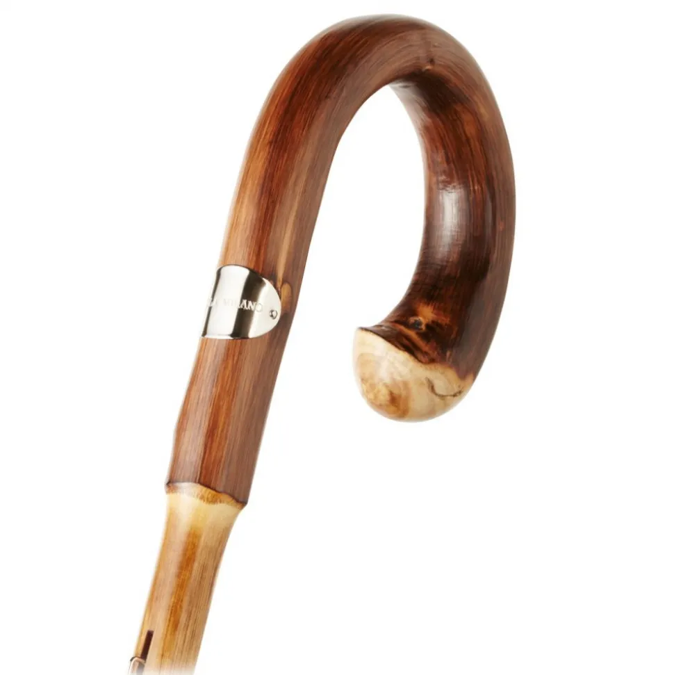 Viola Milano - Stripe Chestnut Umbrella - Navy and Red - Handmade in Italy - Luxury Exclusive Collection - Avvenice