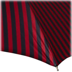 Viola Milano - Stripe Chestnut Umbrella - Navy and Red - Handmade in Italy - Luxury Exclusive Collection - Avvenice