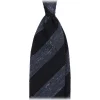 Viola Milano - Stripe Handrolled Woven Grenadine/Shantung Tie - Navy/Sea Mix - Handmade in Italy - Luxury Exclusive Collection - Avvenice