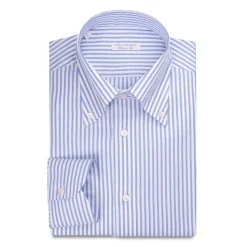 Viola Milano - Stripe Italian Oxford Shirt - Blue - Handmade in Italy - Luxury Exclusive Collection - Avvenice