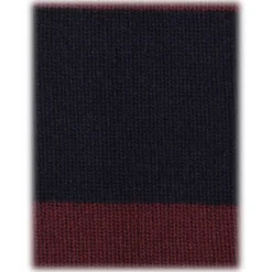 Viola Milano - Stripe Knitted 100% Cashmere Tie - Navy/Wine - Handmade in Italy - Luxury Exclusive Collection - Avvenice