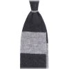 Viola Milano - Stripe Knitted 100% Cashmere Tie - Charcoal/Grey - Handmade in Italy - Luxury Exclusive Collection - Avvenice