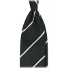 Viola Milano - Stripe Selftipped Woven Silk Jacquard Tie - Forest/White - Handmade in Italy - Luxury Exclusive Collection - Avvenice